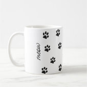 Mug Poignées Meow et chat noir blanc (Gauche)