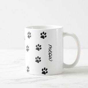 Mug Poignées Meow et chat noir blanc