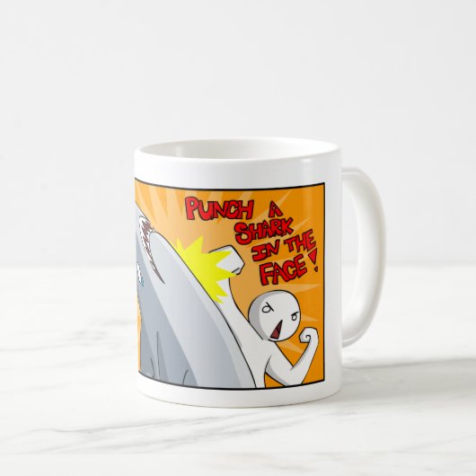 Mug Poinçonnez un requin dans le visage (Devant droit)