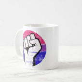 Mug Poing de fierté bisexuelle impression de cercle (Devant gauche)