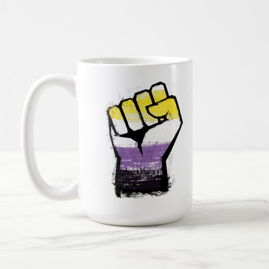 Mug Poing de protestation de fierté non binaire (Gauche)