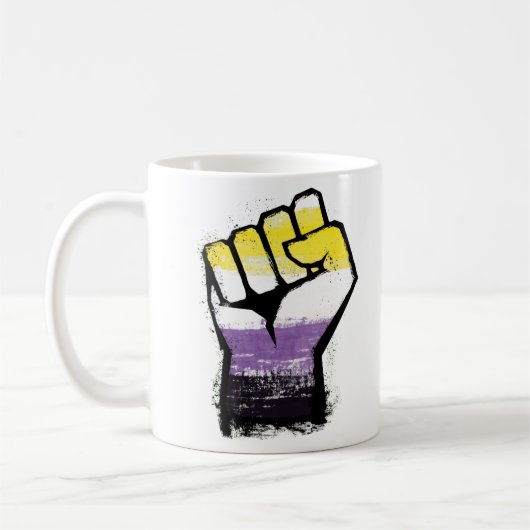 Mug Poing de protestation de fierté non binaire (Gauche)