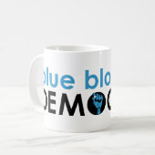 Mug poing démocrate de sang bleu (Devant gauche)