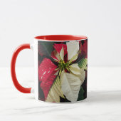 Mug Poinsététie florale rouge et blanche (Gauche)