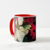 Mug Poinsététie florale rouge et blanche (Devant gauche)