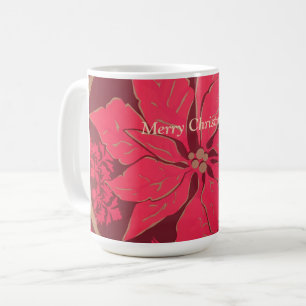 Mug Poinsettia de Noël élégant -