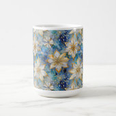 Mug Poinsettias de Noël Blanc Bleu (Centre)