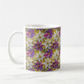 Mug Poinsettias de Noël blanc or violet rose (Gauche)