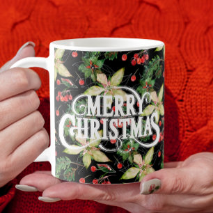Mug Poinsettias et Berries Noël