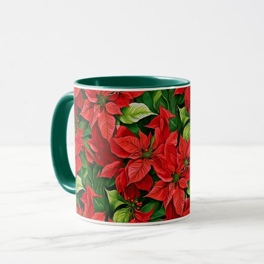 Mug Poinsettias et Holly Feuilles (Devant gauche)