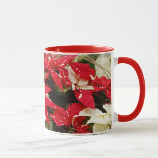 Mug Poinsettias Festive Rouge Blanc Floral (Droite)