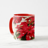 Mug Poinsettias Festive Rouge Blanc Floral (Devant gauche)