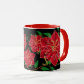 Mug Poinsettias roux de Noël (Devant droit)