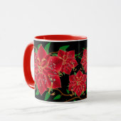 Mug Poinsettias roux de Noël (Devant gauche)