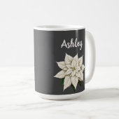 Mug Poinsettie blanche d'hiver (Devant droit)