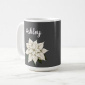 Mug Poinsettie blanche d'hiver (Devant gauche)