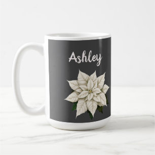 Mug Poinsettie blanche d'hiver