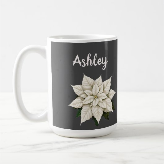 Mug Poinsettie blanche d'hiver (Gauche)