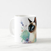 Mug Point Chocolat Chat Siamese Aquarelle (Devant gauche)