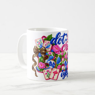 Mug Point Crac Bam Drôle Mahjong Rose Bleu Chinoiserie