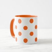Mug Point de polka blanc et orange (Devant gauche)