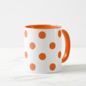 Mug Point de polka blanc et orange (Devant droit)