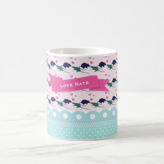 Mug Point de polka de rats d'amour (Centre)