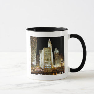 Mug Point de repère célèbre de Chicago la nuit