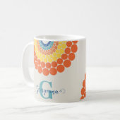 Mug Point d'été de la mer Égée - radiant monogramme Ma (Devant gauche)