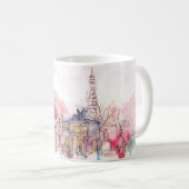 Mug Point d'orgue de Paris avec aquarelle par temps de (Devant droit)