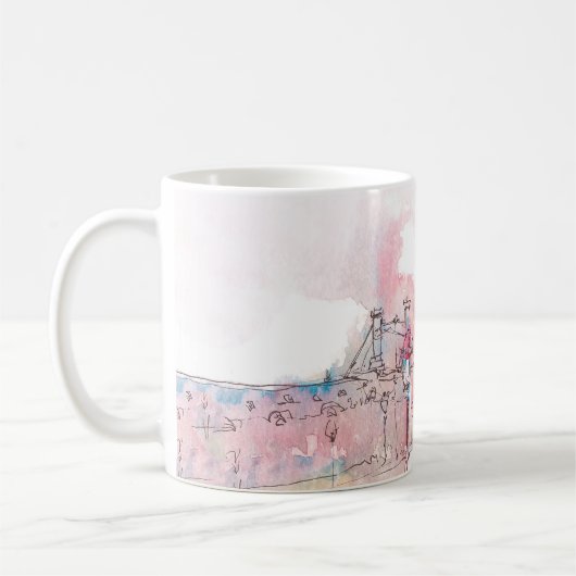 Mug Point d'orgue de Paris avec aquarelle par temps de (Gauche)