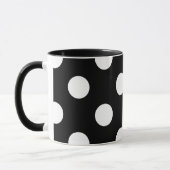 Mug Point Polka blanc sur le Motif noir (Gauche)