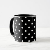 Mug "Point Polka noir et blanc" (Devant gauche)