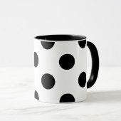 Mug Point Polka noir et blanc (Devant droit)