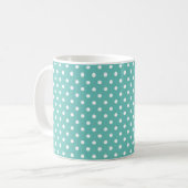Mug Point Polka turquoise et blanc (ou couleur personn (Devant gauche)