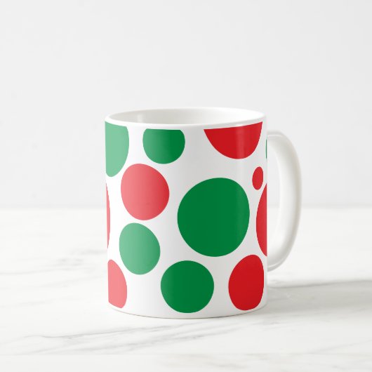 Mug Point rouge et vert avec nom Noël (Devant droit)