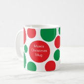 Mug Point rouge et vert avec nom Noël (Devant gauche)