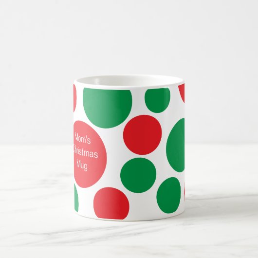 Mug Point rouge et vert avec nom Noël (Centre)