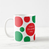 Mug Point rouge et vert avec nom Noël (Gauche)