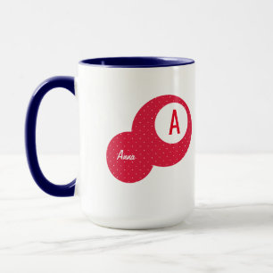 Mug Point Rouge Personnalisé Monogramme