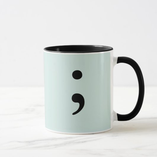Mug Point-virgule (Teal léger) (Droite)