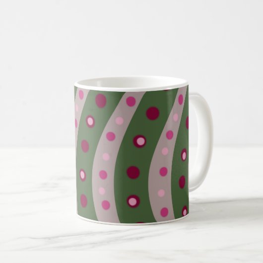 Mug Pointe de Polka rose magenta au printemps (Devant droit)
