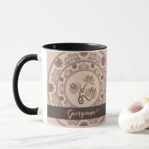 Mug Pointe de renouveau personnalisé Mocha Rococo Mand