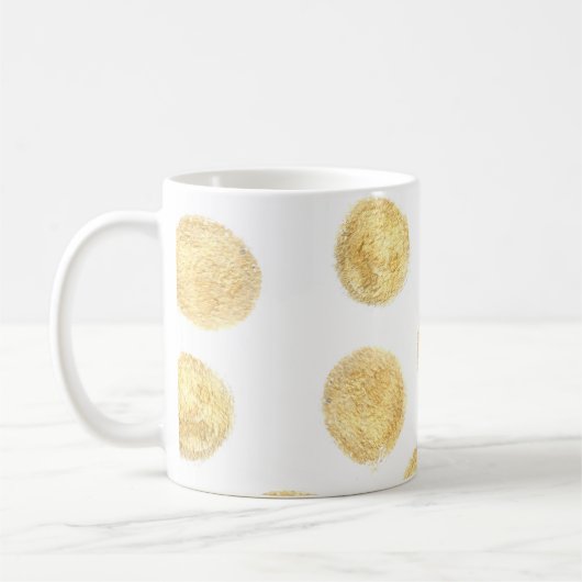Mug Pointe Polka Dorée Tirée (Gauche)