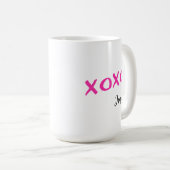 Mug Pointe Xoxo rose personnalisez le nom (Devant droit)
