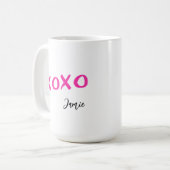 Mug Pointe Xoxo rose personnalisez le nom (Devant gauche)
