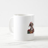 Mug Pointeur à cheveux allemand Santa Hat Noël GSP (Devant gauche)