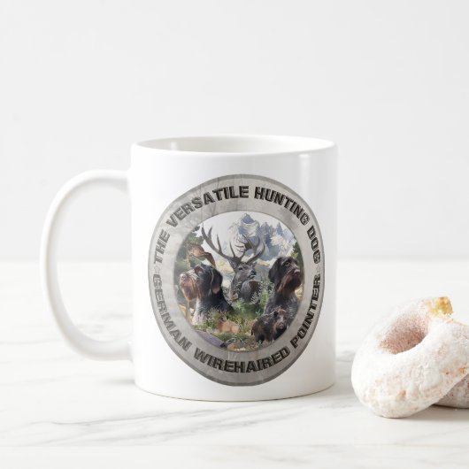 Mug Pointeur À poils durs allemand (Avec donut)