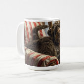 Mug Pointeur à poils durs Griffon Chien Festif de Noël (Devant gauche)