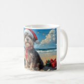 Mug Pointeur à poils durs Griffon Dog Christmas Beach (Devant droit)